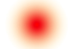 red ball magnified